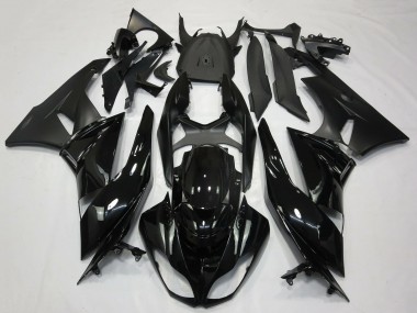 2009-2012 Kawasaki ZX6R Motorcycle Fairings - Glossy Black Matte Black