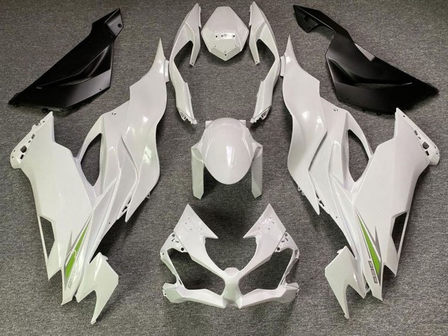 2019-2022 Kawasaki ZX6R Motorcycle Fairings - Pearl White Green