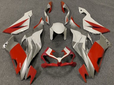 2019-2022 Kawasaki ZX6R Motorcycle Fairings - White Silver Red