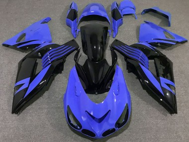 2006-2011 Kawasaki ZX14R Motorcycle Fairings - Blue Glossy Black