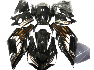 2012-2024 Glossy Black Orange Kawasaki ZX14R ZZR 1400 Motorcycle Fairings