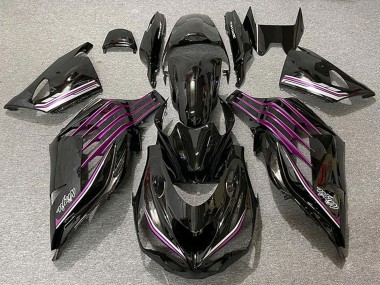 2012-2024 Glossy Black Purple Kawasaki ZX14R ZZR 1400 Motorcycle Fairings