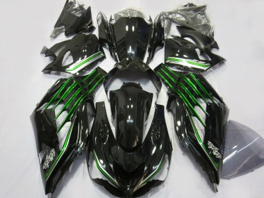 2012-2024 Glossy Black Green Kawasaki ZX14R ZZR 1400 Motorcycle Fairings