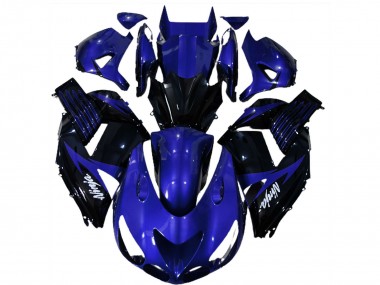 2006-2011 Kawasaki ZX14R Motorcycle Fairings - Blue Glossy Black White Ninja