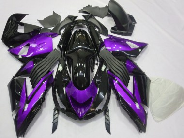 2006-2011 Kawasaki ZX14R Motorcycle Fairings - Purple Glossy Black