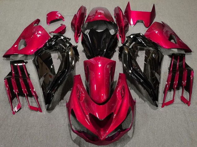 2012-2024 Red Glossy Black Kawasaki ZX14R ZZR 1400 Motorcycle Fairings
