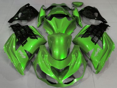 2012-2024 Liquid Green Black Kawasaki ZX14R ZZR 1400 Motorcycle Fairings