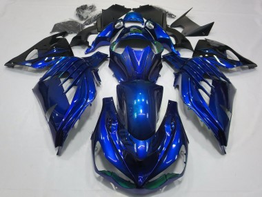 2012-2024 Blue Glossy Black Kawasaki ZX14R ZZR 1400 Motorcycle Fairings