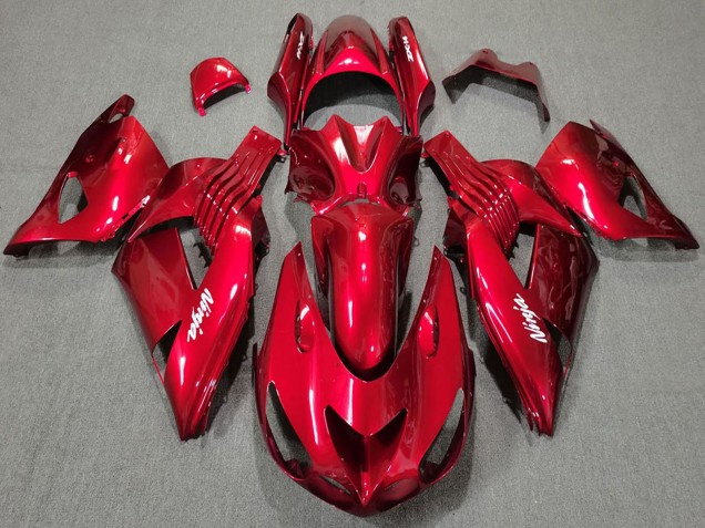 2006-2011 Kawasaki ZX14R Motorcycle Fairings - Red White Ninja