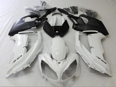 2012-2014 Glossy White Matte Black Kawasaki Ninja ER6F Motorcycle Fairings