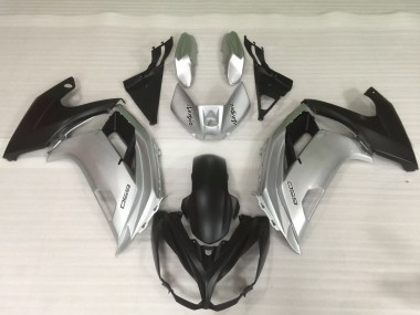 2009-2011 Kawasaki Ninja 650R Motorcycle Fairings - Silver Matte Black
