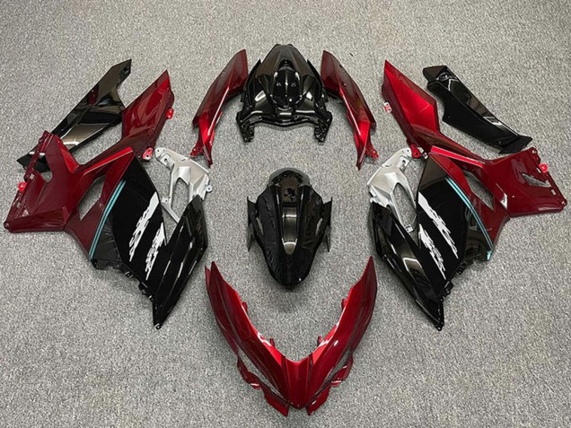 2018-2024 Kawasaki Ninja 400 Motorcycle Fairings - Red Glossy Black