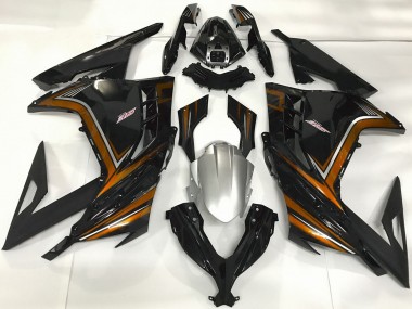 2013-2024 Kawasaki Ninja 300 Motorcycle Fairings - Glossy Black Orange