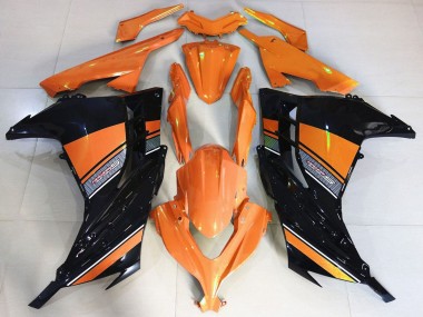 2013-2024 Kawasaki Ninja 300 Motorcycle Fairings - Orange Black