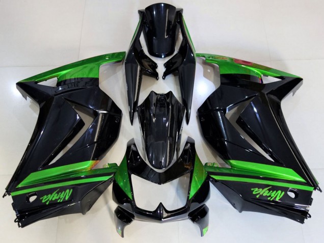 2008-2012 Kawasaki Ninja 250 Motorcycle Fairings - Green Glossy Black