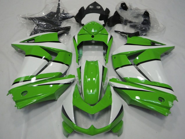 2008-2012 Kawasaki Ninja 250 Motorcycle Fairings - White Green Black