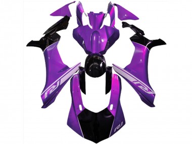2015-2019 Yamaha R1 Motorcycle Fairings - Purple Glossy Black Silver