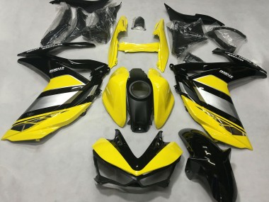 2015-2018 Yamaha R3 Motorcycle Fairings - Yellow Silver Glossy Black