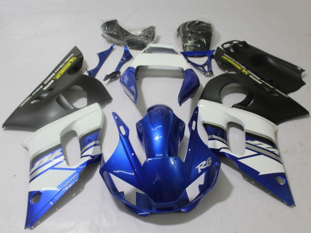 1998-2002 Yamaha R6 Motorcycle Fairings - White Blue Matte Black Yellow