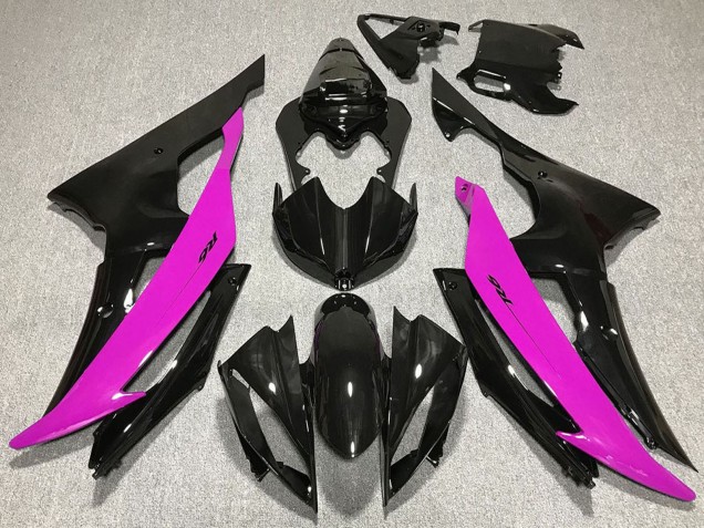 2008-2016 Yamaha R6 Motorcycle Fairings - Pink Glossy Black