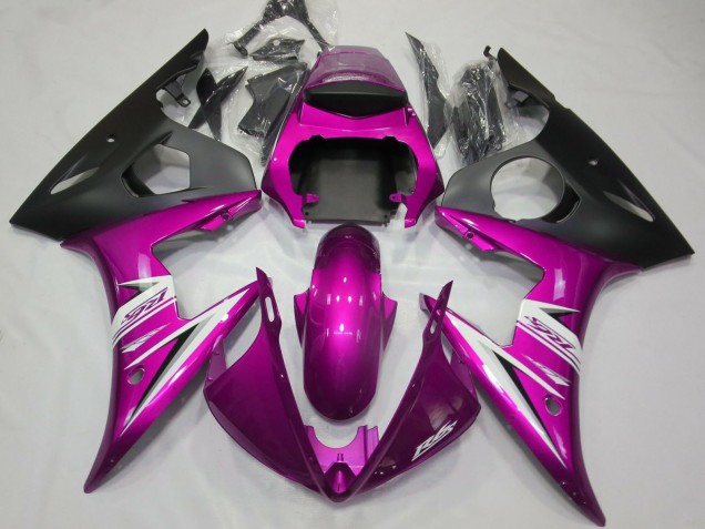 2003-2004 Yamaha R6 Motorcycle Fairings - Pink White Matte Black