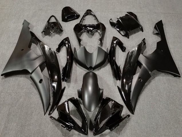 2008-2016 Yamaha R6 Motorcycle Fairings - Glossy Black Matte Black