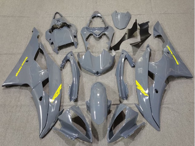 2008-2016 Yamaha R6 Motorcycle Fairings - Nardo Grey High Viz Yellow Decals