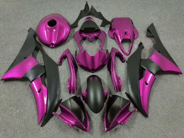 2008-2016 Yamaha R6 Motorcycle Fairings - Pink Matte Black