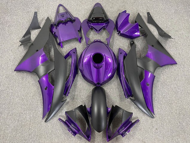 2008-2016 Yamaha R6 Motorcycle Fairings - Purple Matte Black