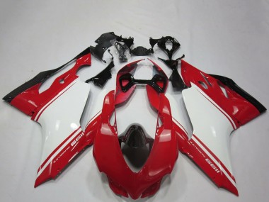 2011-2014 Ducati 1199 Motorcycle Fairings - White Red Black OEM Style