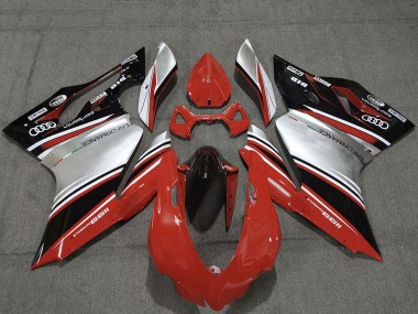 2011-2014 Ducati 1199 Motorcycle Fairings - Red Silver Black Performance