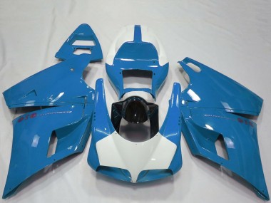 1993-2005 Ducati 916 Motorcycle Fairings - Light Blue Glossy Black