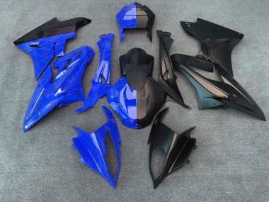 2015-2016 BMW S1000RR Motorcycle Fairings - Blue Matte Black Split