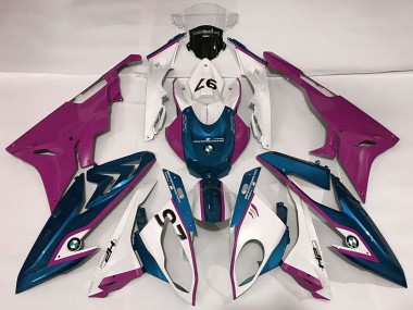 2009-2014 BMW S1000RR Motorcycle Fairings - White Purple Blue