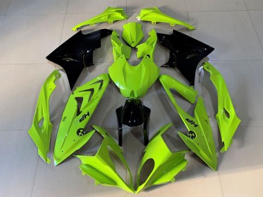 2009-2014 BMW S1000RR Motorcycle Fairings - High Viz Yellow Glossy Black HP