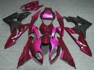 2009-2014 BMW S1000RR Motorcycle Fairings - Dark Hot Pink Matte Black