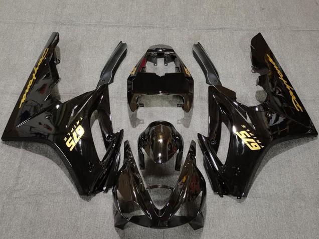2006-2008 Triumph Daytona 675 Motorcycle Fairings - Glossy Black Gold Decals