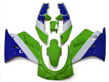 1989-1990 Kawasaki ZXR250 Motorcycle Fairings - Green White Blue