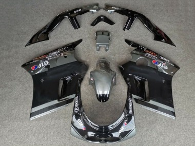 1989-1990 Kawasaki ZXR250 Motorcycle Fairings - Glossy Black Grey Elf Touch4 Bridgestone