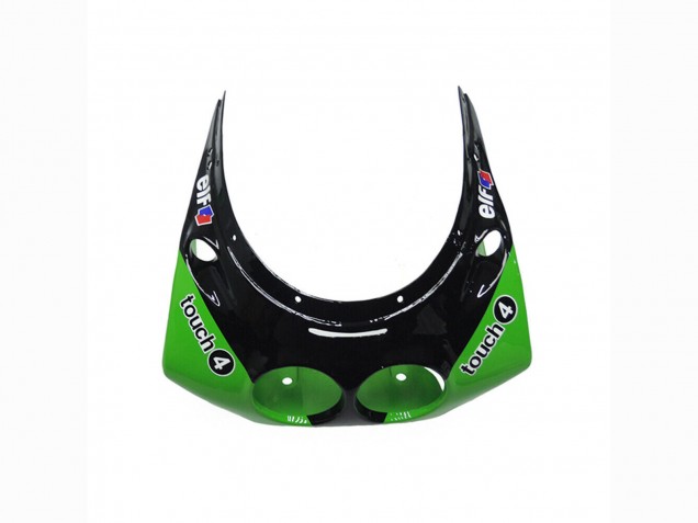 1989-1990 Kawasaki ZXR250 Motorcycle Fairings - Green Glossy Black Elf Touch4 Bridgestone