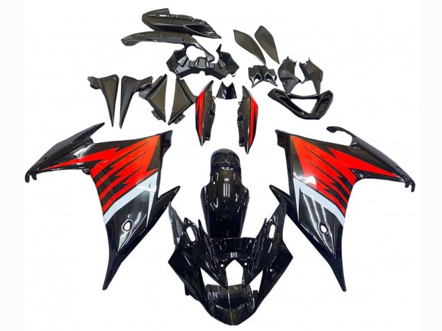 2009-2015 Yamaha FZ6R Motorcycle Fairing - Black Red White