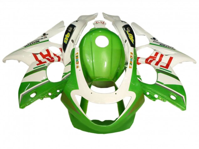 1996-2007 Yamaha YZF600R Thundercat Motorcycle Fairings - White Green Fiat