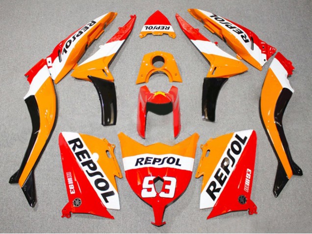 2012-2014 Yamaha TMAX530 Motorcycle Fairings - Red Orange White Repsol 93