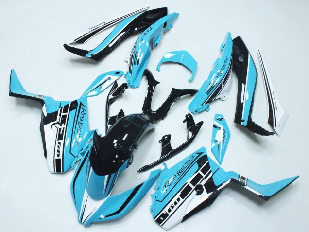2017-2021 Yamaha XMAX300 Motorcycle Fairings - Sky Blue Glossy Black
