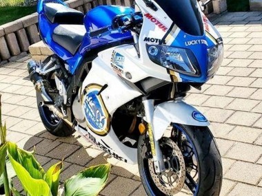 2003-2013 Suzuki SV650 Motorcycle Fairings - White Blue Lucky Strike Motul