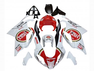 2003-2006 Aprilia RSV1000 Motorcycle Fairings - White Red Lucky Strike Motul 34