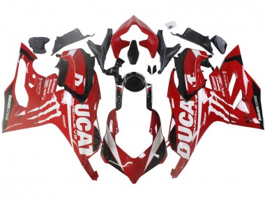2020-2024 Ducati Panigale V2 Motorcycle Fairings - Red Glossy Black Monster Corse