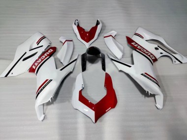2020-2024 Ducati Panigale V2 Motorcycle Fairings - White Red Glossy Black