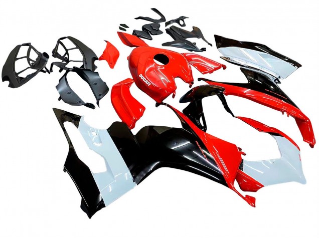 2020-2024 Ducati Panigale V2 Motorcycle Fairing Kits - White Red Glossy Black