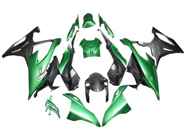 2019-2022 BMW S1000RR Motorcycle Fairings - Glossy Black Green Carbon Fiber